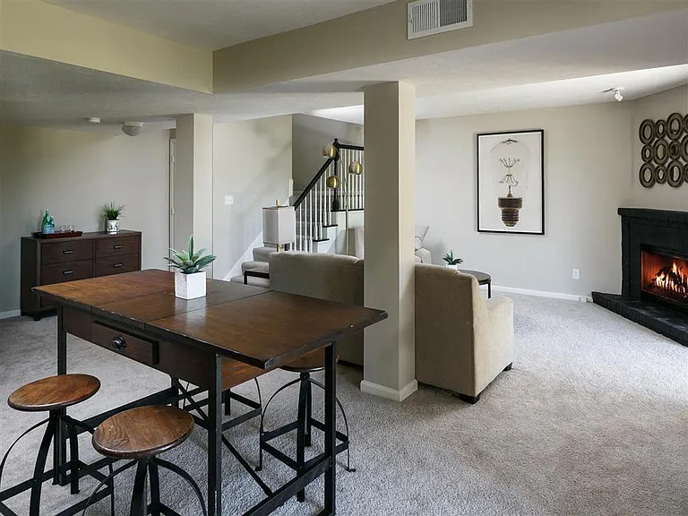 Walk-out basement with gas fireplace