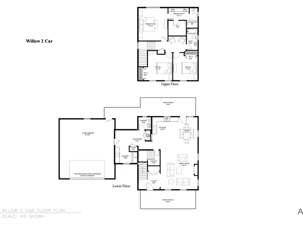 Willow 2 Car Plan, Stone Creek