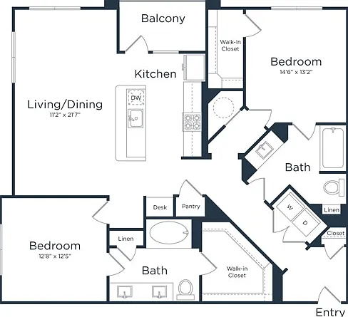 B2A | 2x2 | 1278 sq ft B2A | 2x2 | 1278 sq ft
