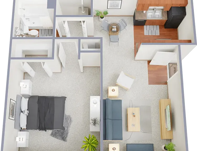 One bedroom, one bath, 600 square foot apartment home One bedroom, one bath, 600 square foot apartment home