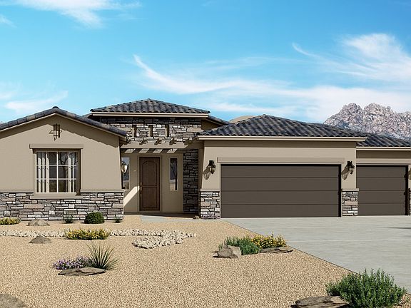 Tuscan Elevation 3 Car Garage