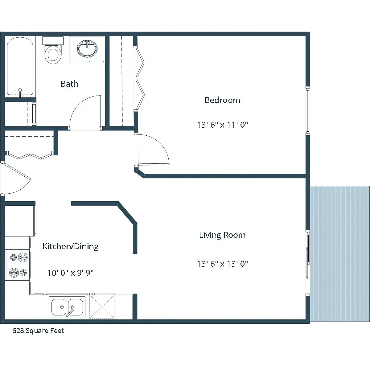 Floor plan One Bedroom 11A