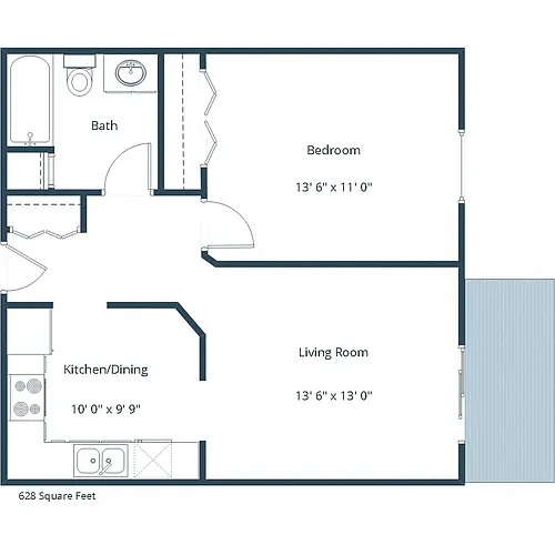 Floor plan One Bedroom 11A