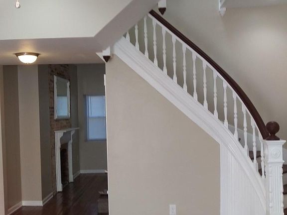 Living room view of staircase