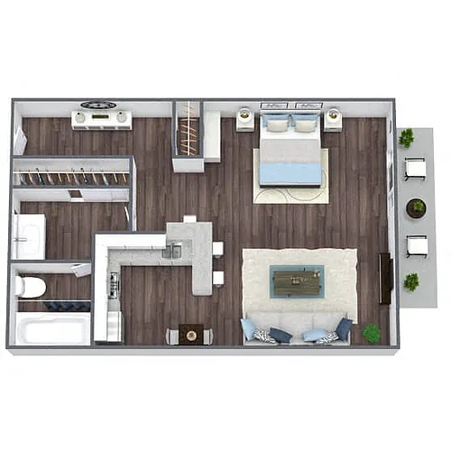 Floor plan S2: 0 Bed 1 Bath
