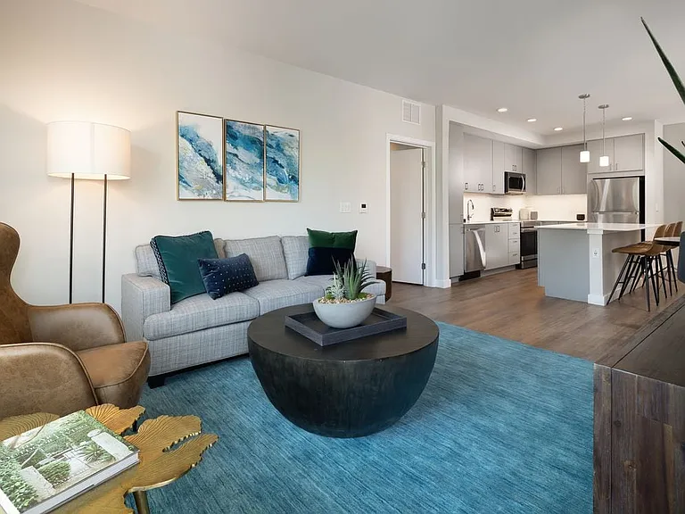 Living and dining areas with hard surface flooring throughout