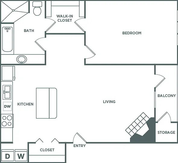One Bedroom One Bath (700 SF) One Bedroom One Bath (700 SF)