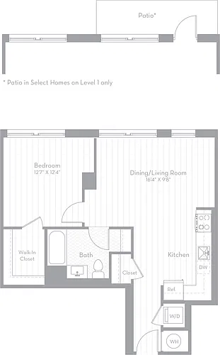 Floor plan 1 Bed/1 Bath-A14