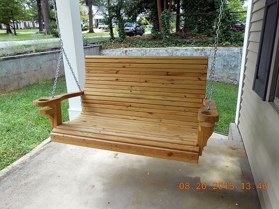 Custom built porch swing