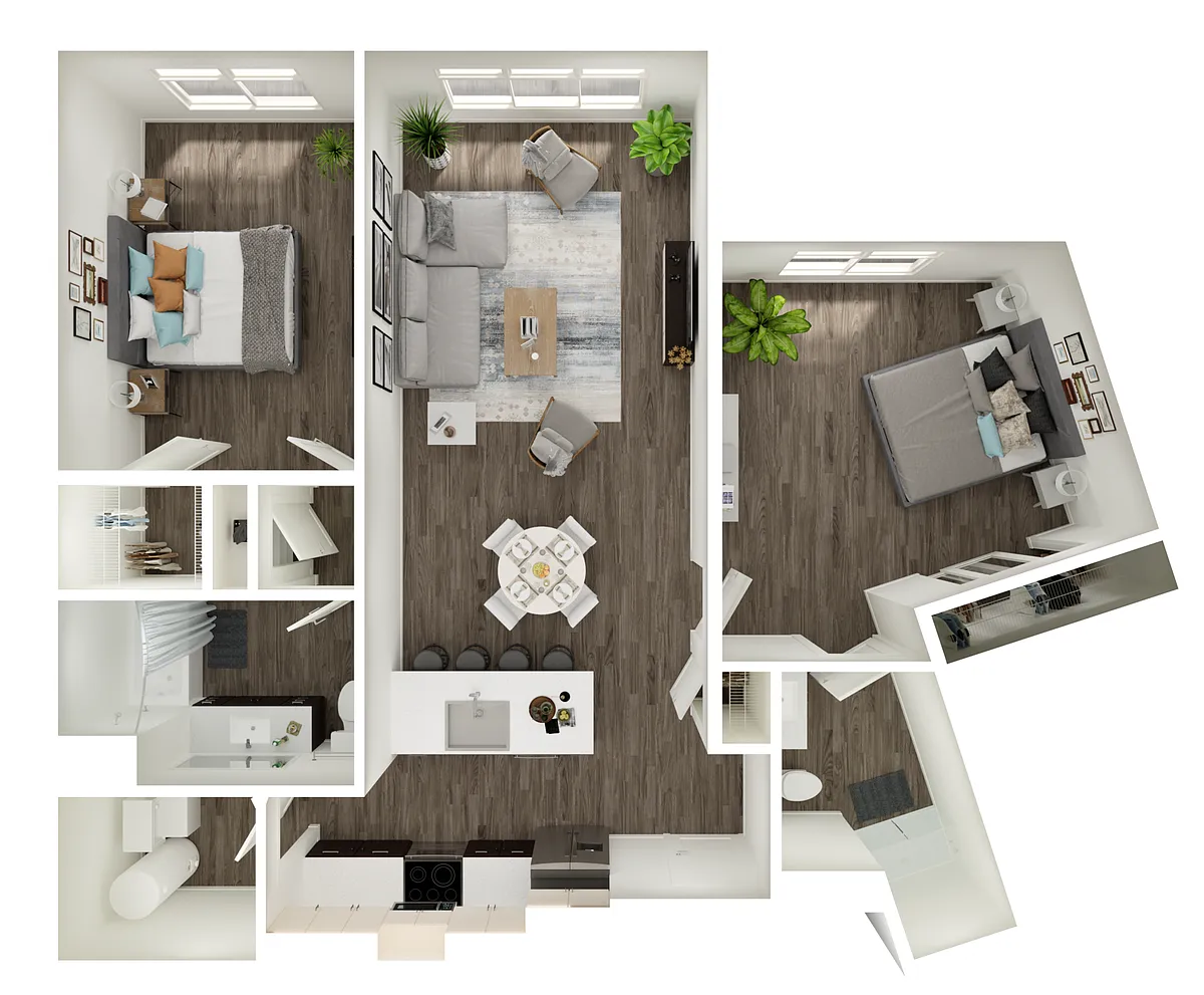 Floor plan 2 BR 2 Bath Grand