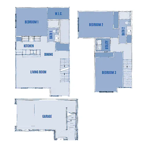 Floor plan 3 Bed with Garage and Balcony - Phase I