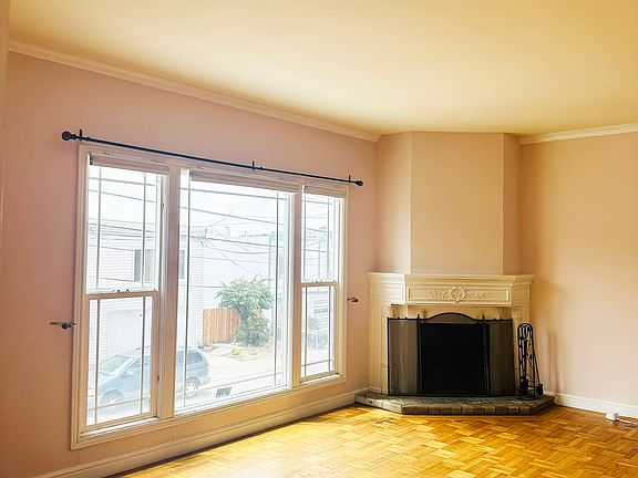 Living room with fireplace detail