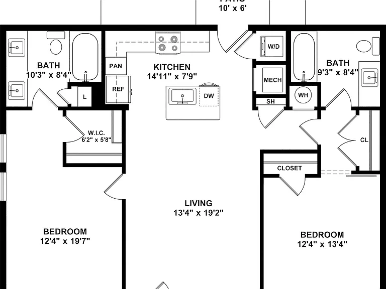 2 Bedroom | 2 Bathroom Cottage with Measurements 2 Bedroom | 2 Bathroom Cottage with Measurements
