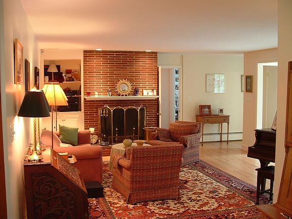Formal living room with fireplace