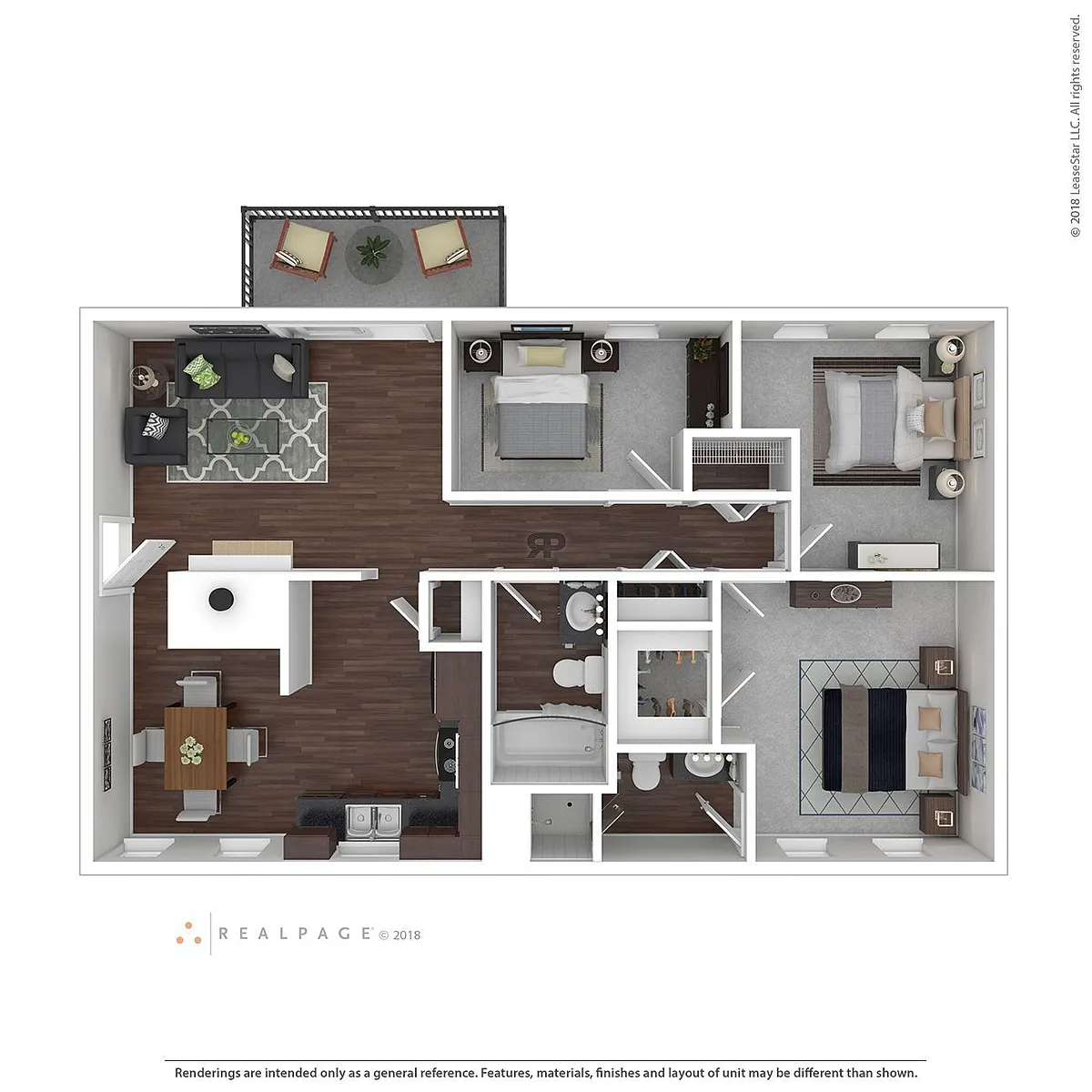Floor plan Three Bedroom (3 Bedroom / 2 Bath)