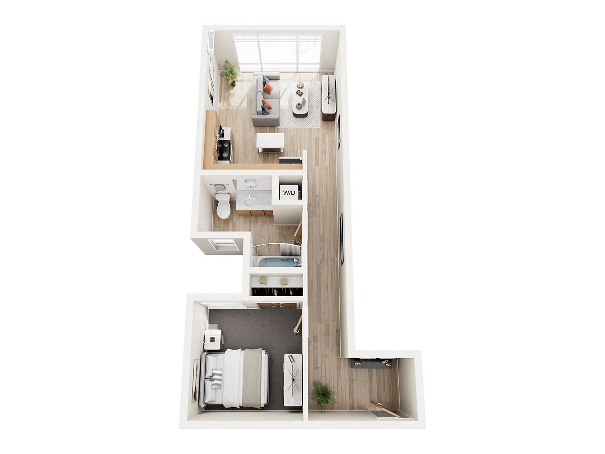 Floor plan MFTE Traditional 1 Bedroom 1 Bath