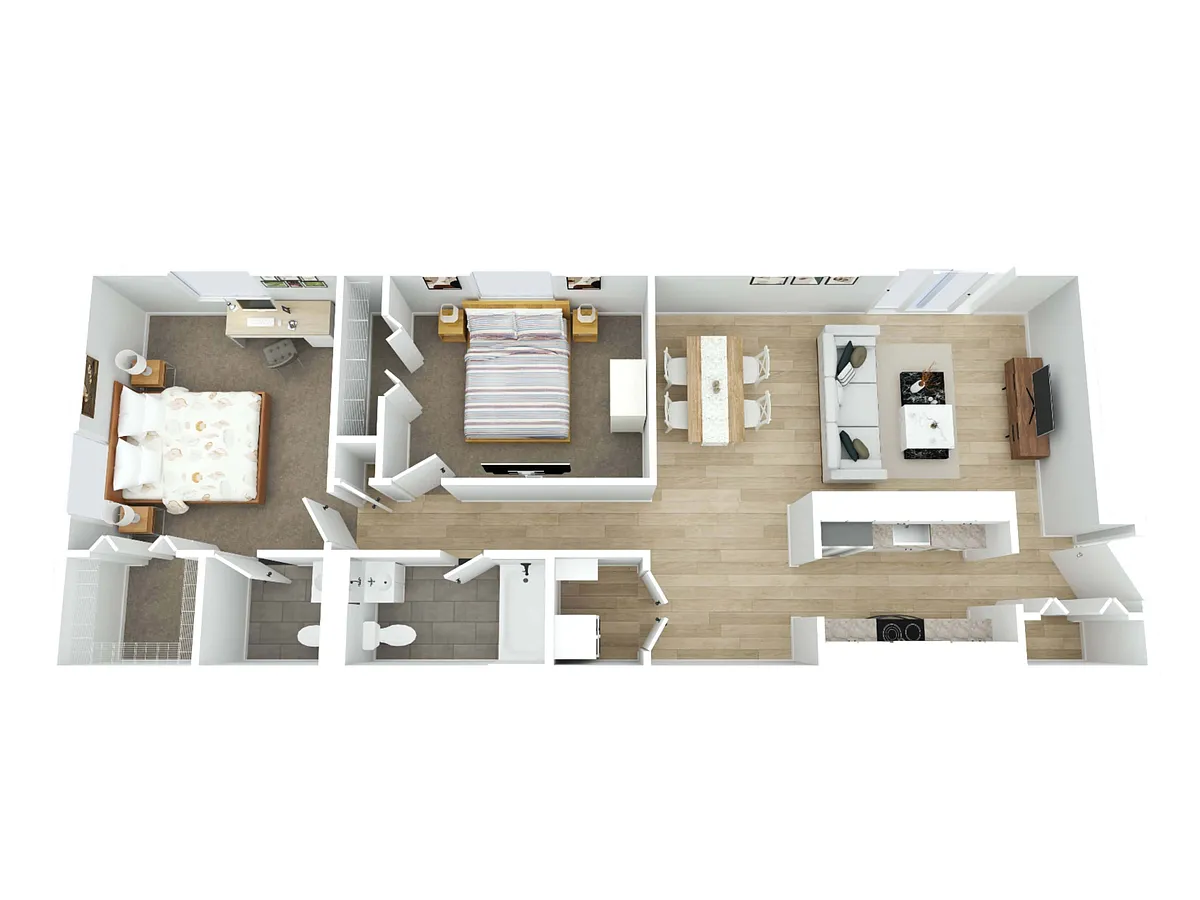 Floor plan 2 Bedroom Townhome