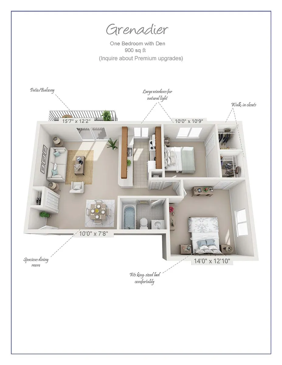 Floor plan Grenadier (1 Bath)