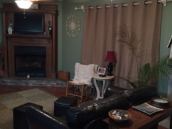 Living room with gas logs