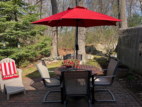 Patio facing woods