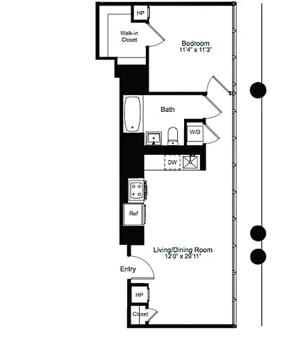 Floor plan One Bedroom G 20