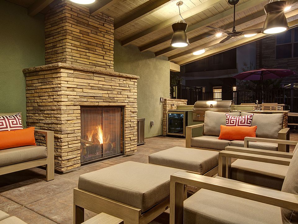 Outdoor Lounge with Fireplace