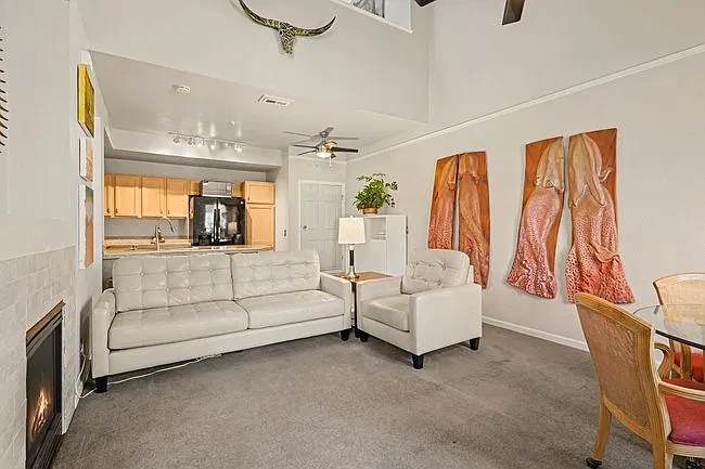 Living Room with open Loft above