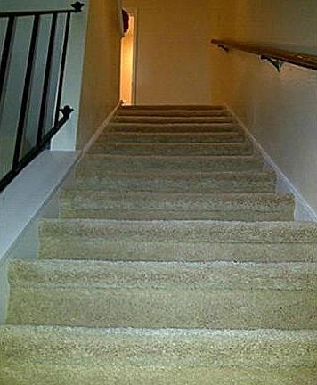 Carpeted stairs