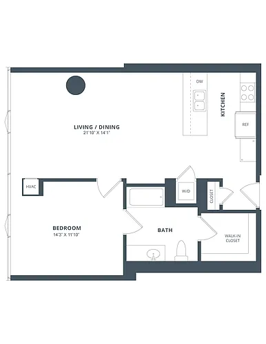 Floor plan 1 Bed/1 Bath-A11