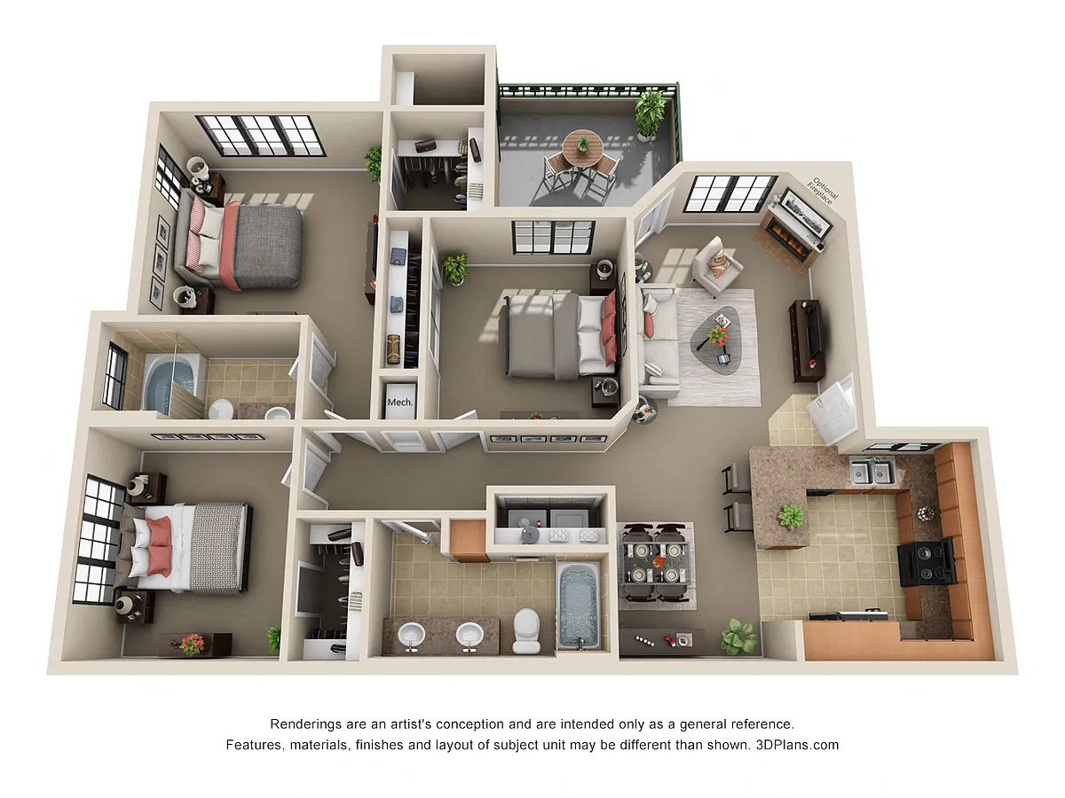 Floor plan Mediterranean with Carport