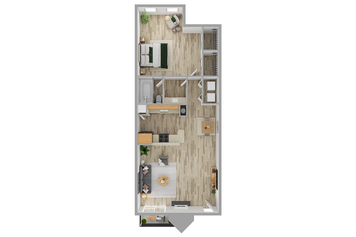 Floor plan 1B Flat REEP Renovated