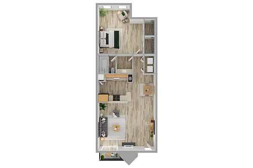 Floor plan 1B Flat REEP Renovated