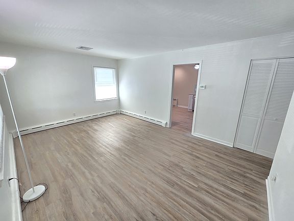 Front door opens into large living room