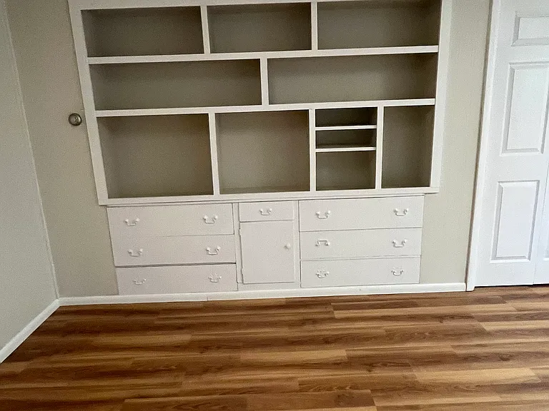 Built in bookcase and drawers