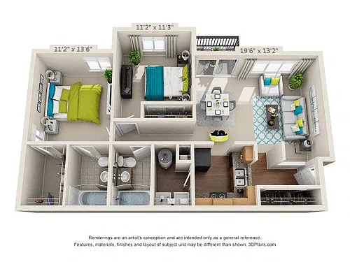 Floor plan The Ashe - B1 - Newly Renovated