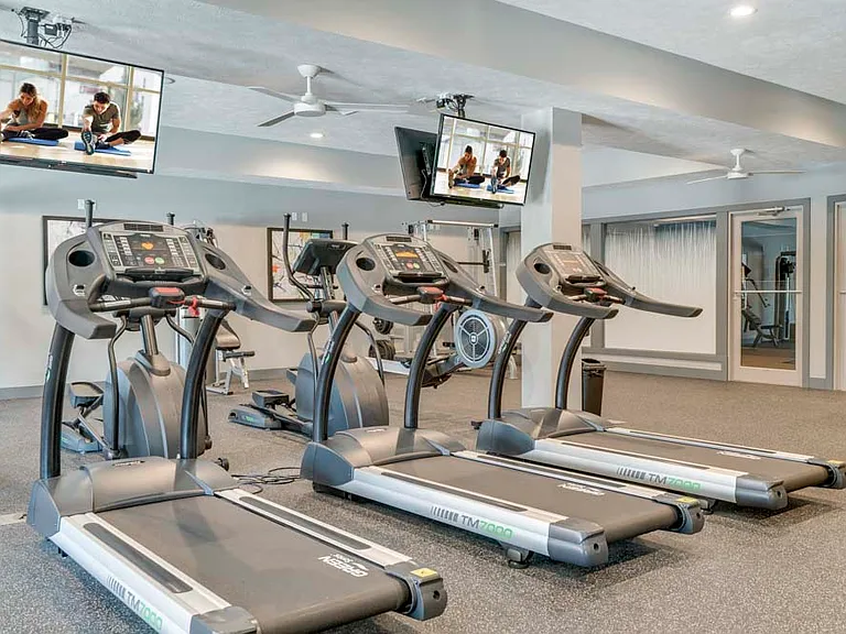 Watch your favorite show while working out in the 24-hour fitness center.