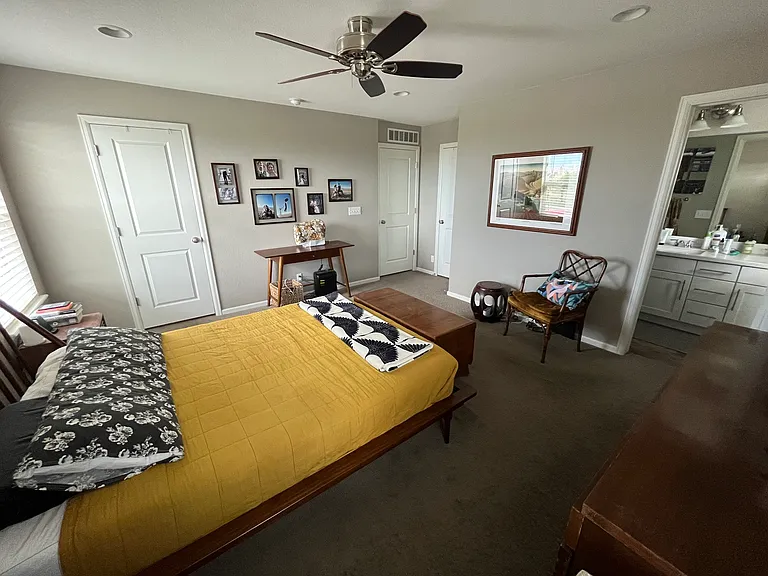 Primary bedroom, second floor (two closets)