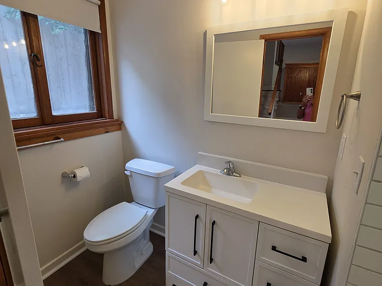 Bathroom #1 - New vanity, mirror, lights & toilet