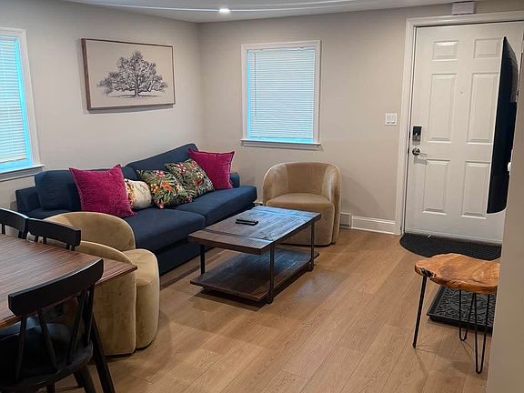 Living room and entrance to home