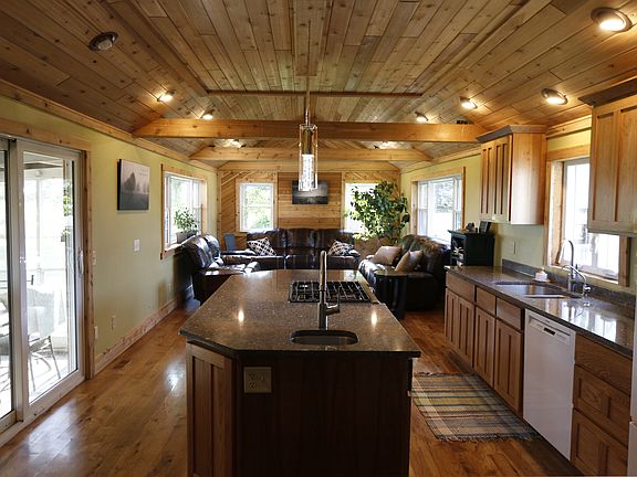 kitchen and living room