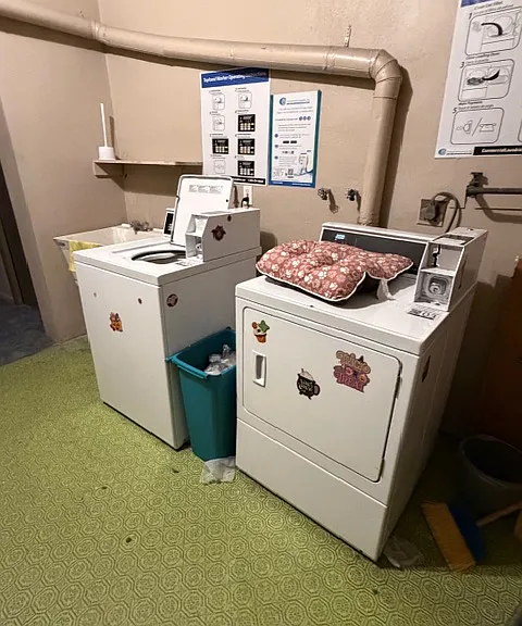 Washer and Dryer in Community Laundry Room, conveniently located on 2nd floor just steps from the Apt. door.