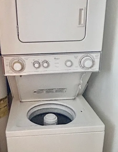 Washer Dryer in unit. In hall closet on left.
