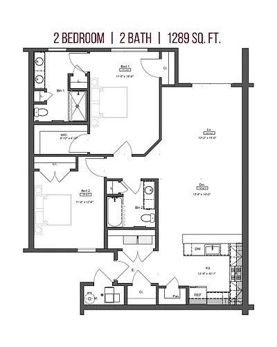 Floor plan 2 Bedrooms