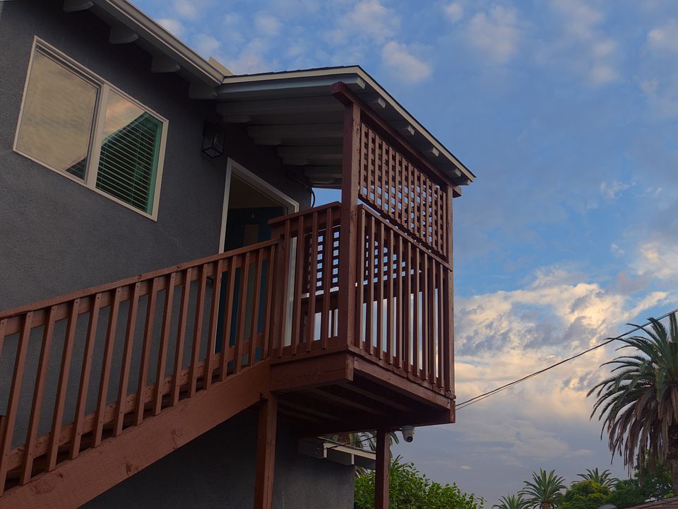 Balcony & front entrance to apartment