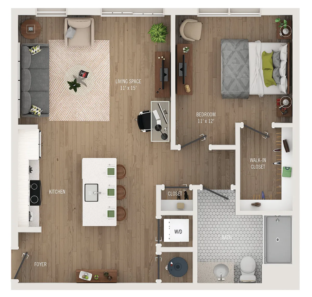 Floor plan Library Park II | A5- Walk Up