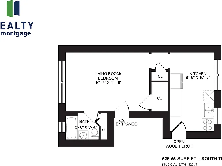 526 West Surf St. Studio Floor plan 526 West Surf St. Studio Floor plan