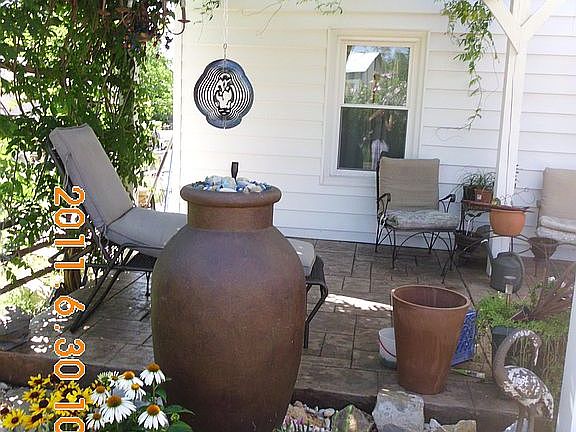 Water feature on side patio