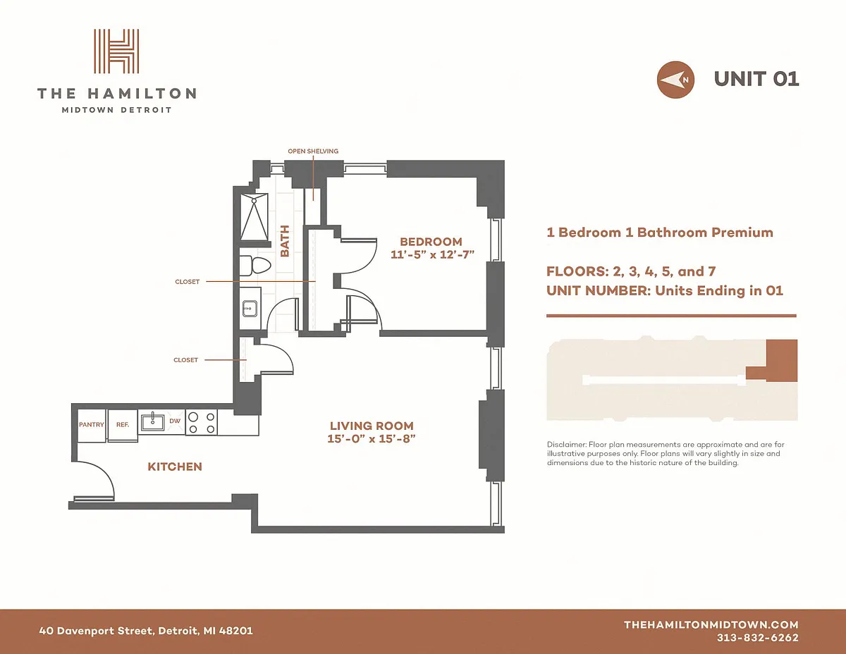 Floor plan 1 Bedroom Premium
