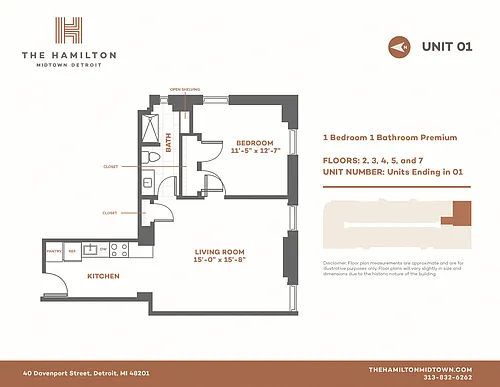 Floor plan 1 Bedroom Premium