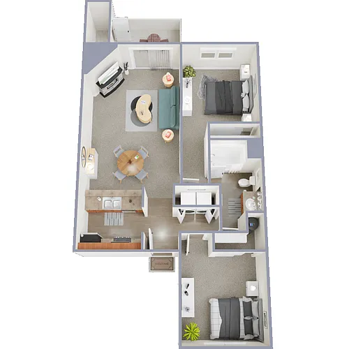 Floor plan 2 Bedroom 1 Bath